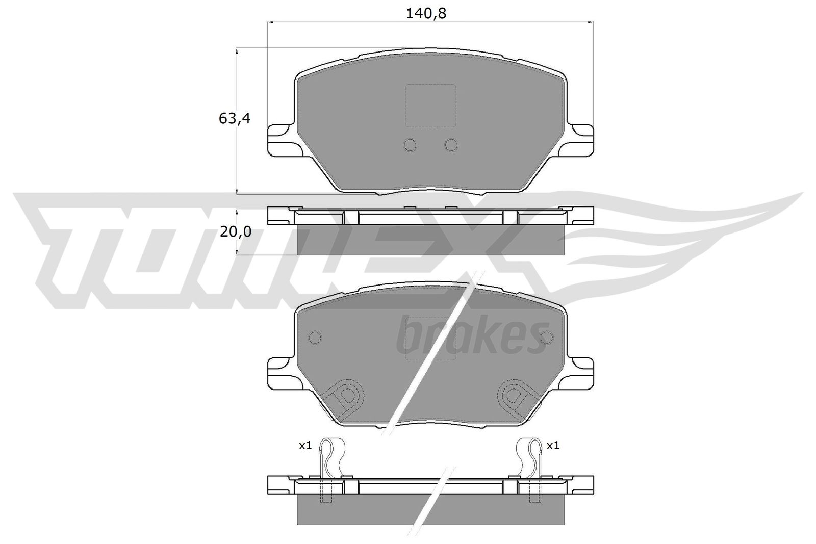 Sada brzdových platničiek kotúčovej brzdy TOMEX Brakes